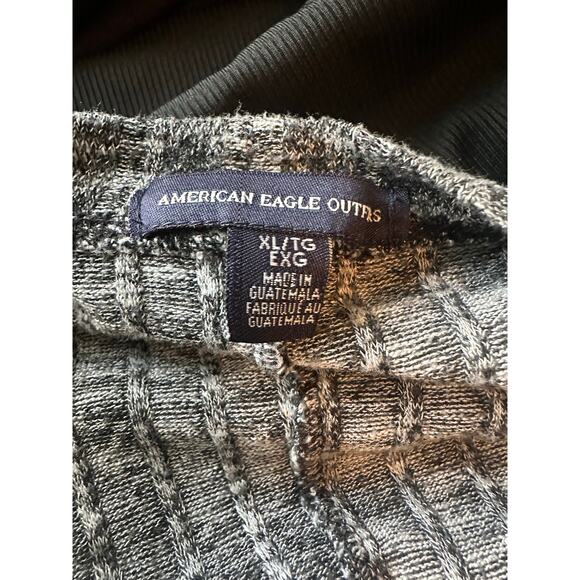American Eagle Soft Gray Ribbed Open Front Cardigan – XL - Picture 3 of 6